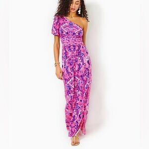 NWT Lilly Pulitzer Solana One Shoulder Maxi Dress